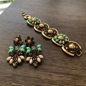 Stella & Dot earrings and matching bracelet.